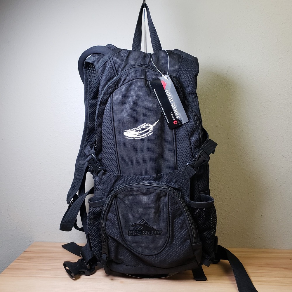 High Sierra For Leed's Hydration H20 Backpack Black Hiking Camping Outdoor NWT